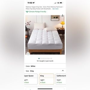 King size mattress topper